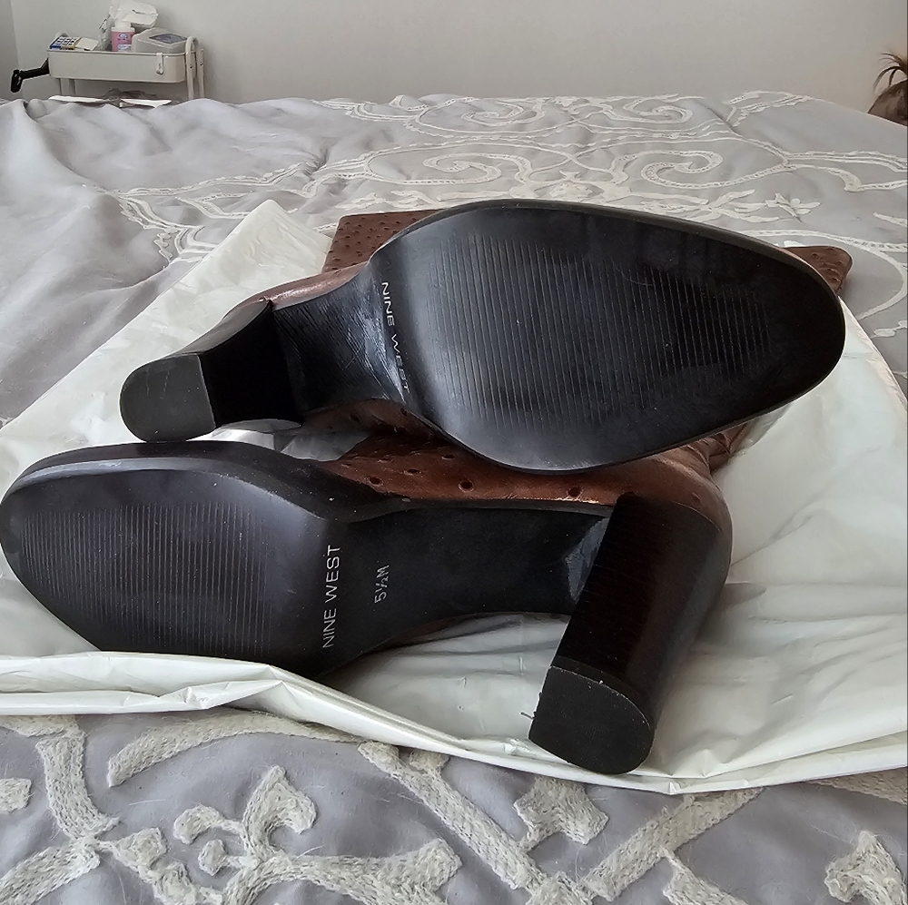 Nine West Brown Heeled Boots - Picture 2 of 6